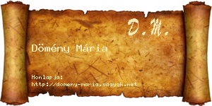 Dömény Mária névjegykártya
